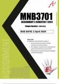 MNB3701 assignment 3 solutions semester 1 2024 (Quiz)