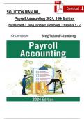 Solution Manual for Payroll Accounting 2024, 34th Edition by Bernard J. Bieg, Bridget Stomberg, Chapters 1 - 7, Complete Verified Newest Version