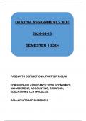 DVA3704 ASSIGNMENT 2 SEMESTER 1 2024. DUE ON THE 16th of APRIL.