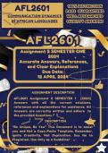 AFL2601 Assignment 02 Semester 01 2024 (12 APRIL 2024) || Accurate Answers, References & Clear Explanations || 