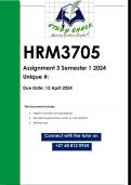 HRM3705 Assignment 3 (QUALITY ANSWERS) Semester 1 2024