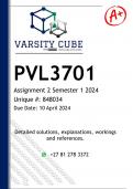 PVL3701 Assignment 2 (DETAILED ANSWERS) Semester 1 2024 - DISTINCTION GUARANTEED