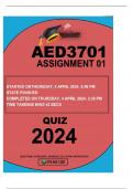 AED3701 ASSESSMENT 1-QUIZ DUE 8 APRIL 2024 30 MCQ WELL ANSWERED