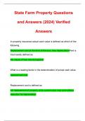 State Farm Property Questions and Answers (2024) Verified Answers