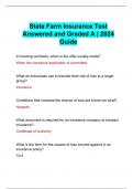 State Farm Insurance Test Answered and Graded A | 2024 Guide