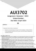 AUI3702 Assignment 2 (ANSWERS) Semester 1 2024 - DISTINCTION GUARANTEED