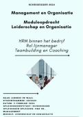 Scheidegger geslaagde module Leiderschap en Organisatie 2024, HRM, Rol Lijnmanager en Teambuilding en Coaching, Geslaagd cijfer 8