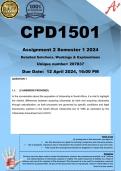 CPD1501 Assignment 2 (COMPLETE ANSWERS) Semester 1 2024 (207837) - DUE 12 April 2024 