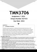 TMN3706 Assignment 1 (ANSWERS) 2024 - DISTINCTION GUARANTEED