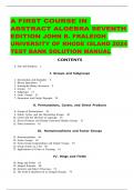 A FIRST COURSE IN  ABSTRACT ALGEBRA SEVENTH EDITION JOHN B. FRALEIGH UNIVERSITY OF RHODE ISLAND 2024 TEST BANK SOLUTION MANUAL 
