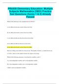 PRAXIS Elementary Education: Multiple Subjects Mathematics (5003) Practice Test Questions (forms 1 & 2) Already  Passed