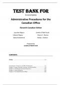 Test Bank For Administrative Procedures for the Canadian Office, Canadian Edition, 11th Edition by Lauralee Kilgour, Edward Kilgour, Marie Rutherford, Sharon C. Burton, Nelda J. Shelton Chapter 1-16