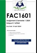 FAC1601 Assignment 2 (QUALITY ANSWERS) Semester 1 2024