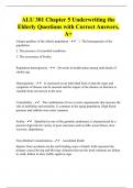 ALU 301 Chapter 5 Underwriting the Elderly Questions with Correct Answers, A+