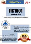 FIS1601 Assignment 2 (COMPLETE ANSWERS) 2024 (654777) - DUE 26 April 2024