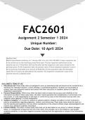 FAC2601 Assignment 2 (ANSWERS) Semester 1 2024 - DISTINCTION GUARANTEED.