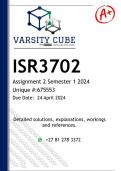 ISR3702 Assignment 2 (DETAILED ANSWERS) Semester 1 2024 - DISTINCTION GUARANTEED