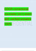 CDCR correctional counselor [cc1] exam with verified answers 100%