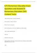 ILTS Elementary Education Exam Questions and AnsweILTS Elementary Education (305-Content Testrs   