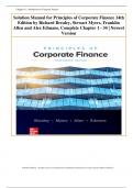 Solution Manual for Principles of Corporate Finance 14th Edition by Richard Brealey, Stewart Myers, Franklin Allen and Alex Edmans, Complete Chapter 1 - 34 | Newest Version A+