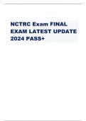NCTRC Exam FINAL EXAM LATEST UPDATE 2024 PASS+