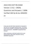 2024 HESI EXIT RN EXAM Version 1 (V1) – (NGN) Questions and Answers | 100% Verified 160 Qs & Ans GRADED A+