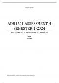 ADB1501 ASSESSMENT 4-2024 (QUESTIONS & ANSWERS)