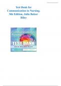 Test Bank for Communication in Nursing, 9th Edition, Julia Balzer Riley 
