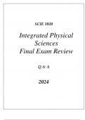 (WGU C165) SCIE 1020 INTEGRATED PHYSICAL SCIENCES FINAL EXAM REVIEW Q & A 2024