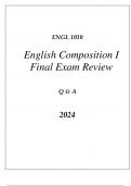 (WGU C455) ENGL 1010 ENGLISH COMPOSITION I FINAL EXAM REVIEW Q & A 2024