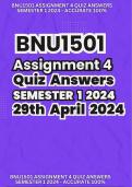 BNU1501 Assignment 4 Quiz Answers Semester 1 2024 - ACCURATE 100%