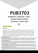 PUB3703 Assignment 3 (ANSWERS) Semester 1 2024 - DISTINCTION GUARANTEED