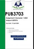 PUB3703 Assignment 3 (QUALITY ANSWERS) Semester 1 2024