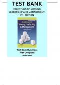 Test Bank for Essentials of Nursing Leadership and Management, 7th Edition (Weiss, 2020), Chapter 1-16 | All Chapters
