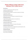 Biology Midterm 2 Study Guide Exam Questions With Verified Answers