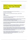 PSPR Preschool Appropriate Practice Test with A Grade Solutions 