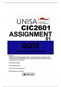 CIC2601 ASSIGNMENT 01 (QUIZ) DUE 30APRIL 2024