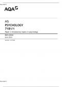 AS PSYCHOLOGY 7181/1