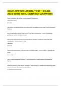  WINE APPRECIATION- TEST 1 EXAM 2024 WITH 100% CORRECT ANSWERS