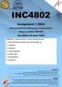 INC4802 Assignment 1 (COMPLETE ANSWERS) 2024 (897427) - DUE 24 April 2024