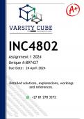 INC4802 Assignment 1 (DETAILED ANSWERS) 2024 - DISTINCTION GUARANTEED