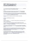 WRT 2022 Questions & Answers(GRADED A+)