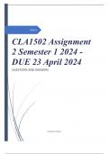 CLA1502 Assignment 2 Semester 1 2024 - DUE 23 April 2024