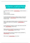 Texas Promulgated Contract Forms Exam (Answered and Graded A+)