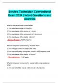 Service Technician Conventional Exam 2024 | latest Questions and Answers