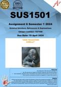 SUS1501 Assignment 6 (COMPLETE ANSWERS) Semester 1 2024 (727160) - DUE 19 April 2024