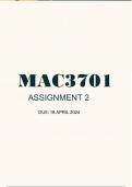 MAC3701 Assignment 2 Due 18 April 2024