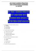 ATI TEAS7 SCIENCE PRACTICE TEST QUESTIONS & ANSWERS A+ RATED