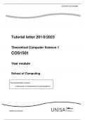 Assignment 1 Memo -  Theoretical Computing I (COS1501)