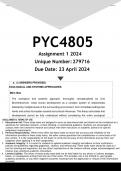 PYC4805 Assignment 1 (ANSWERS) 2024 - DISTINCTION GUARANTEED